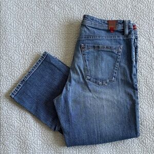 Worn Brand Standard Fit Straight Leg Men's Aged Denim Blue Jeans 34 x 30
